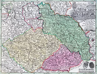 Karte von Schlesien, aus einem Atlas